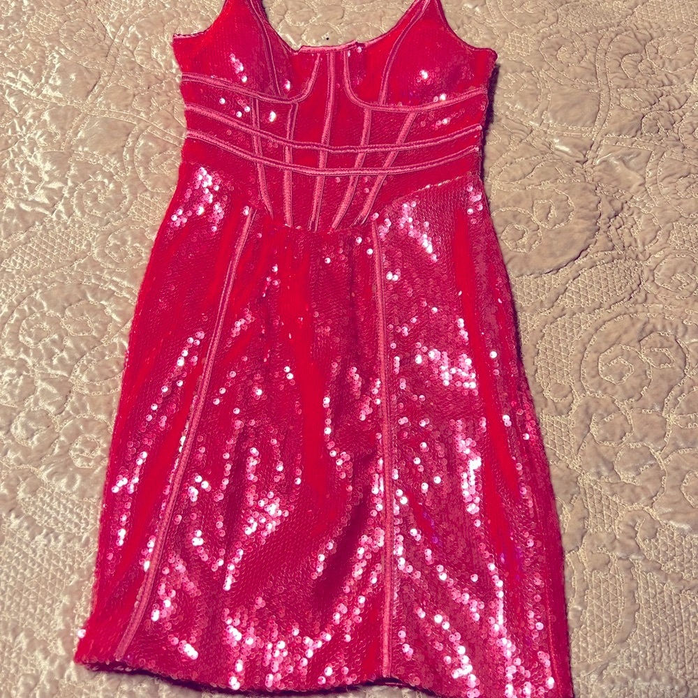 Petite Pink Corset Detail Strappy Dress